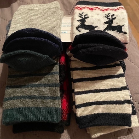 Christmas boys Set of 6 pairs crew socks size 4-5 - Picture 2 of 4